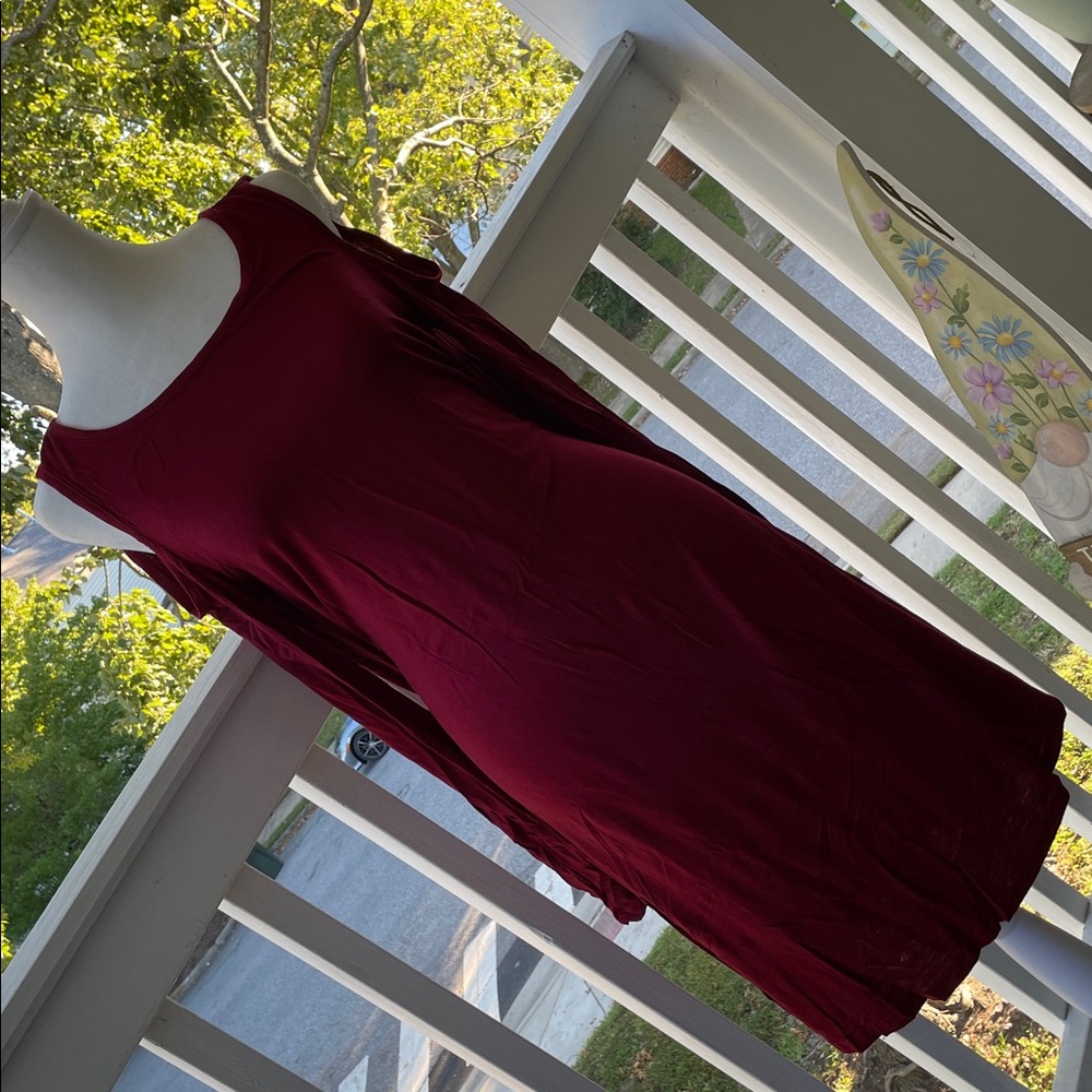 Burgundy Sleeveless Dress